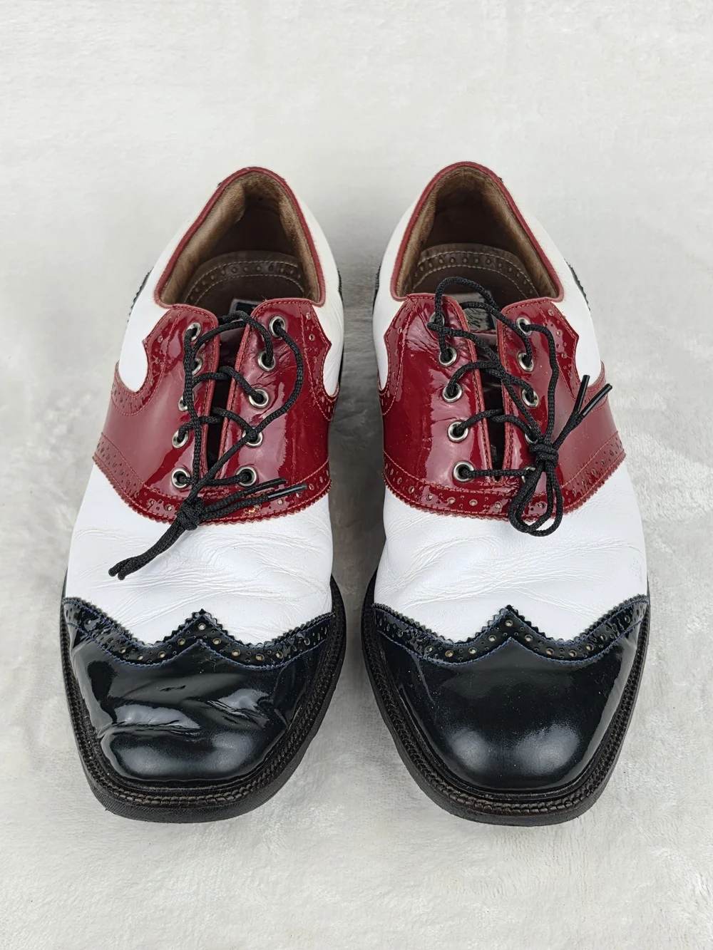 FootJoy MyJoys Icon Shield Tip Golf Shoes Mens 9.5 Red White Black 52040